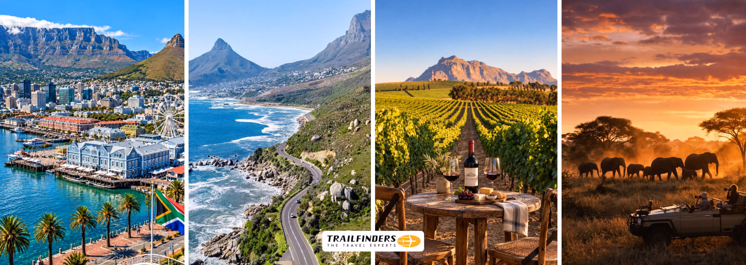 50-50-raffle A montage of images of the South African adventure prize, including elephants on safari, a vineyard and the stunning coastline.